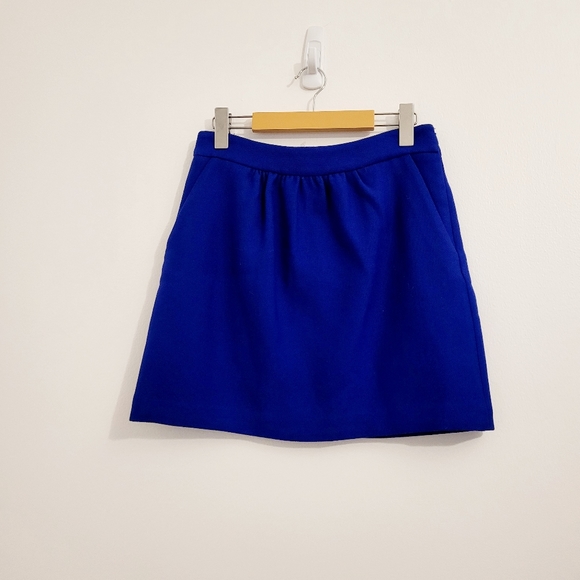 Milly Gathered Mini Skirt Cobalt Blue - Picture 2 of 11